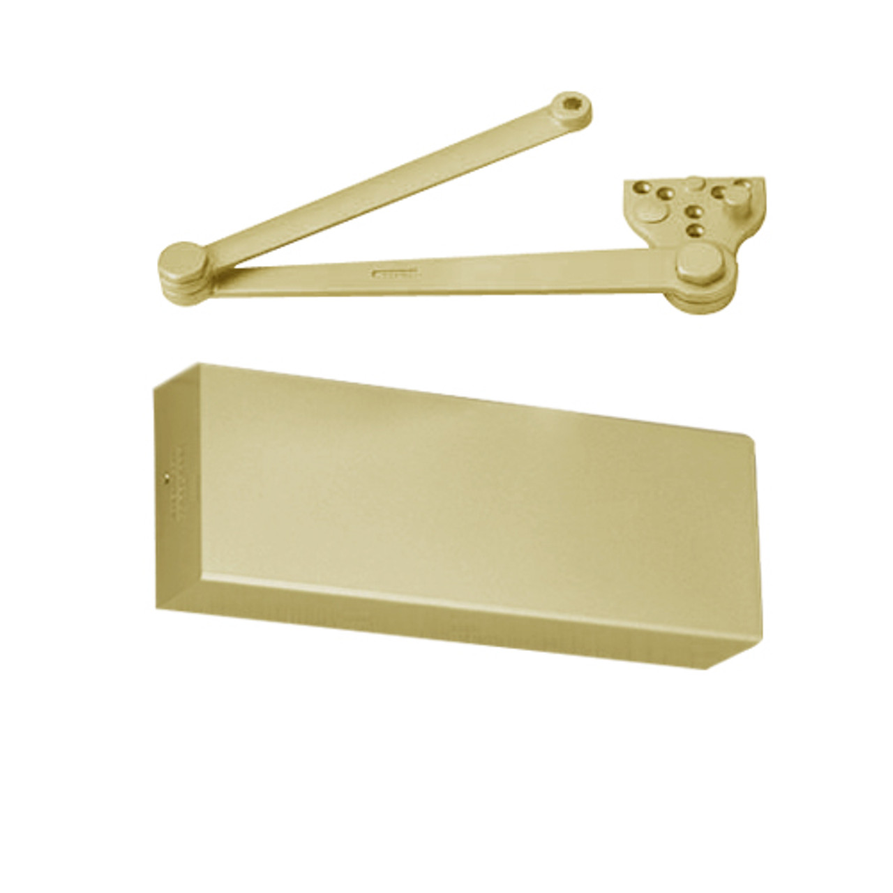 CLP9500M-696 Norton 9500 Series Non-Hold Open Cast Iron Door Closer with CloserPlus Arm in Gold Finish