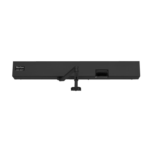 7134SZ-RH-120VAC-693 Norton 7100SZ Series Safe Zone Multi-Point Closer/Holder with Motion Sensor and Push Side Double Lever 13-1/2 inch Main Arm in Black Finish