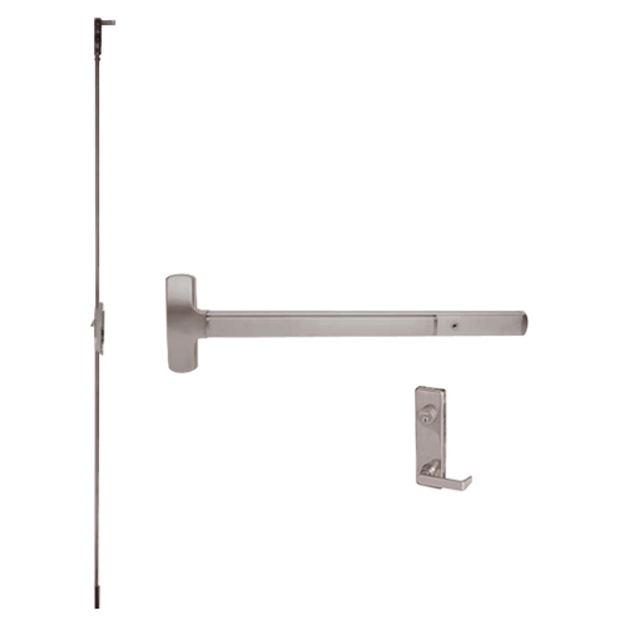 25-C-L-DANE-US28-4-LHR Falcon Exit Device in Anodized Aluminum