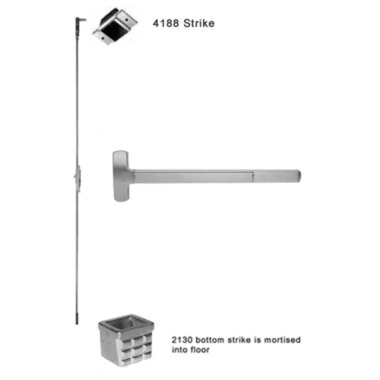 F-25-C-L-NL-DANE-US28-3-LHR Falcon Exit Device in Anodized Aluminum