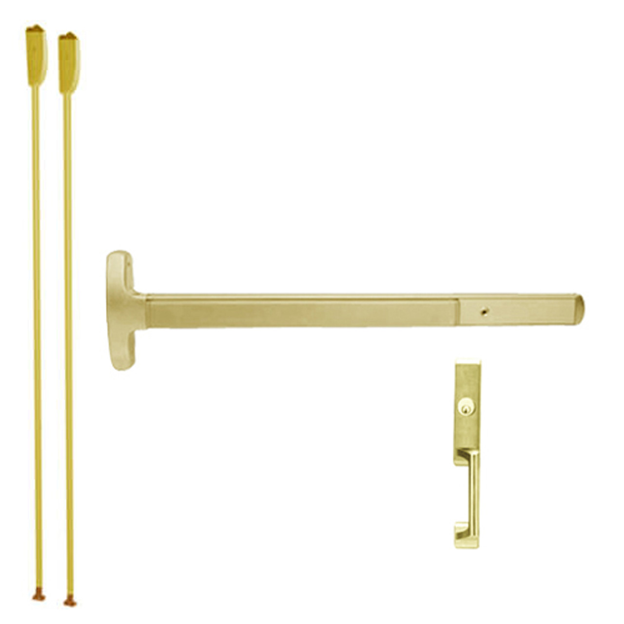 24-V-NL-US4-4-LHR Falcon Exit Device in Satin Brass