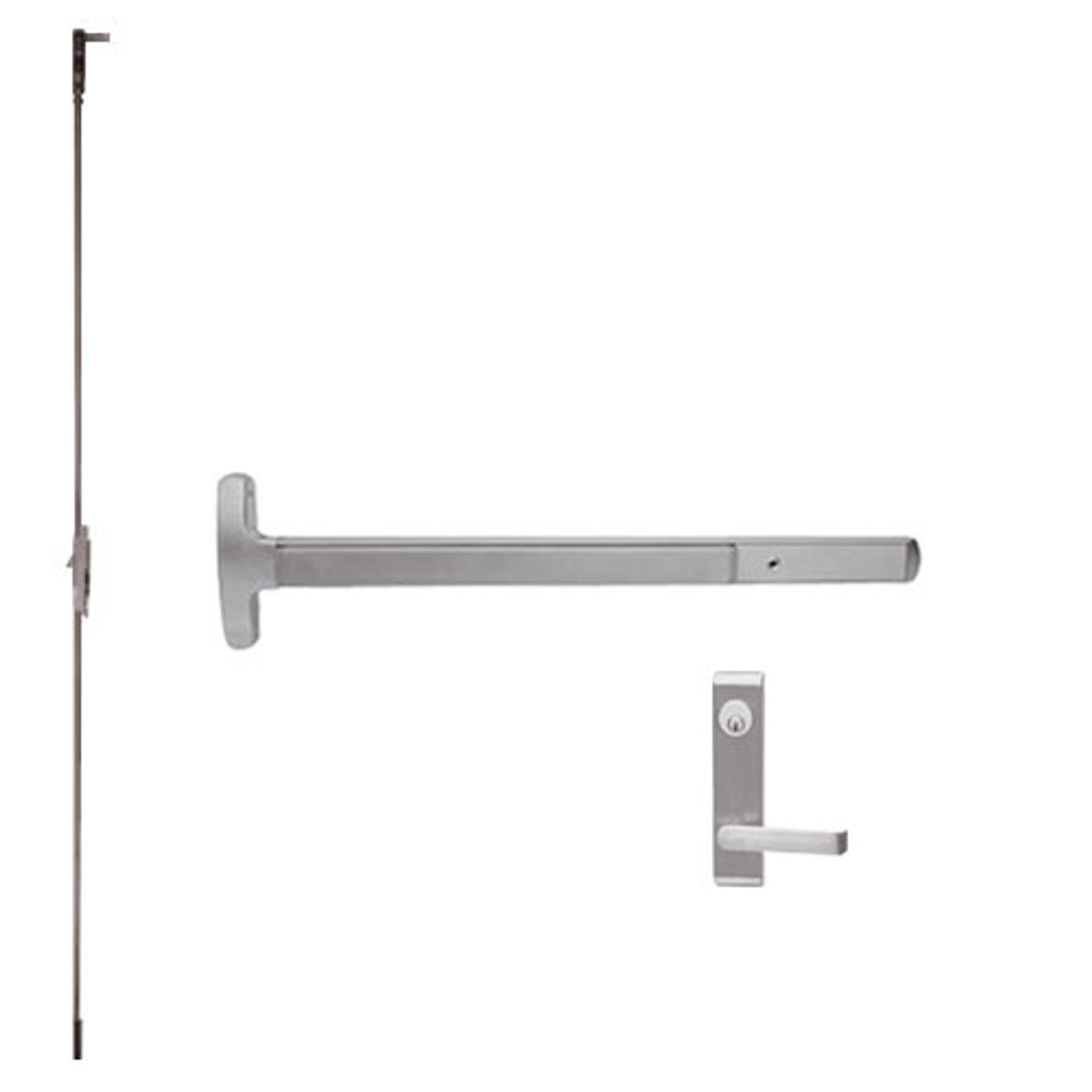 24-C-L-NL-DANE-US32D-3-LHR Falcon Exit Device in Satin Stainless Steel