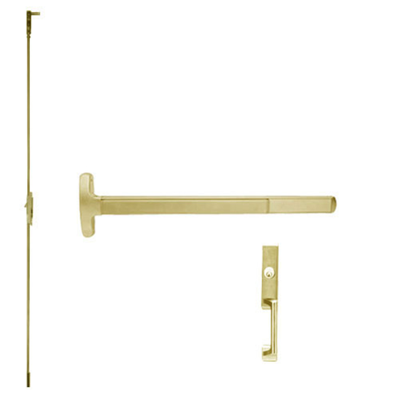 F-24-C-NL-US4-3-LHR Falcon Exit Device in Satin Brass