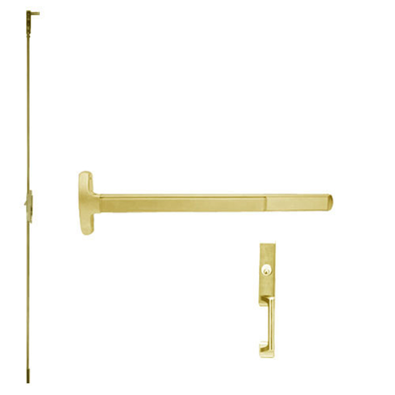 F-24-C-NL-US3-3-RHR Falcon Exit Device in Polished Brass