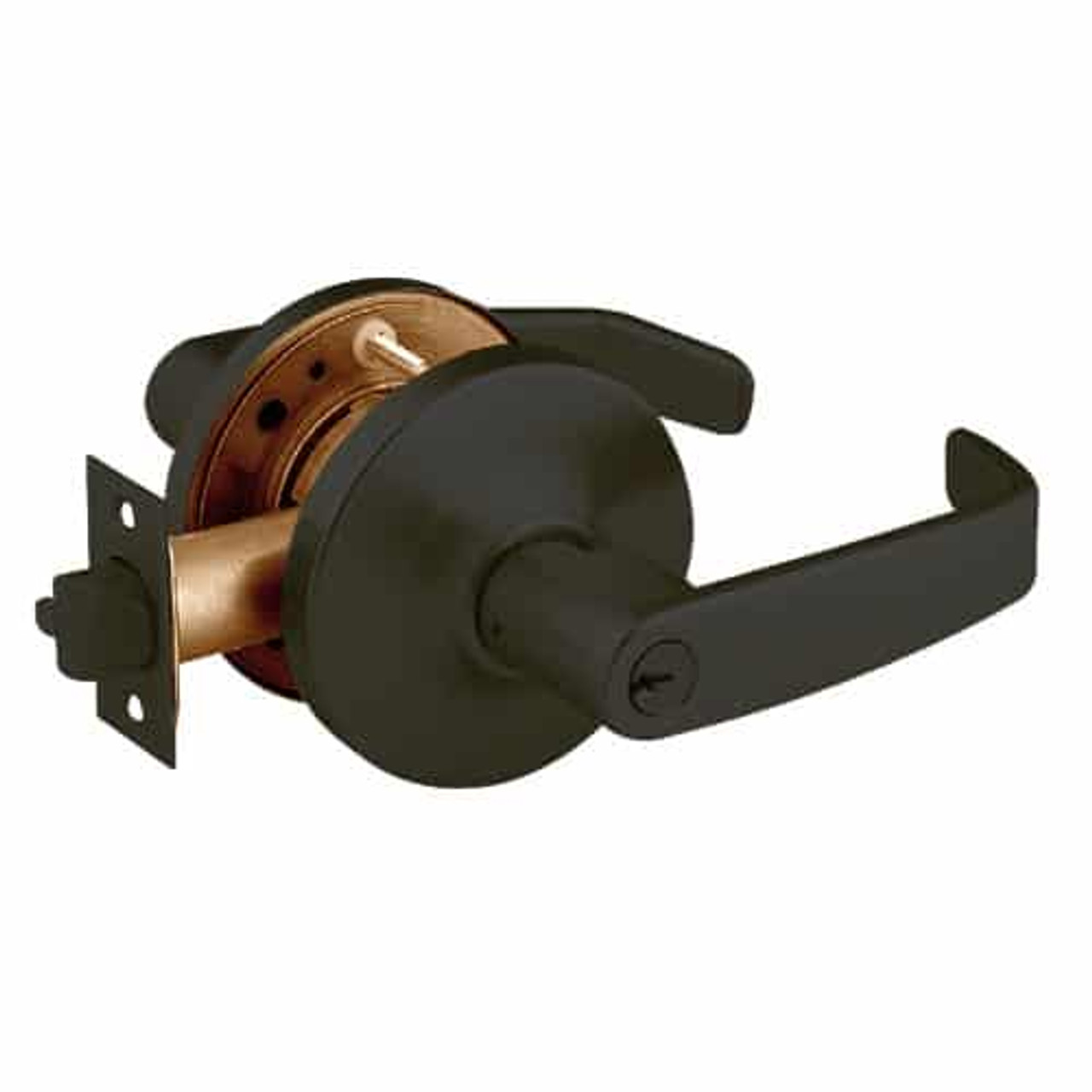 28-10G04-GL-10B Sargent 10 Line Cylindrical Storeroom/Closet Locks with L Lever Design and G Rose in Oxidized Dull Bronze