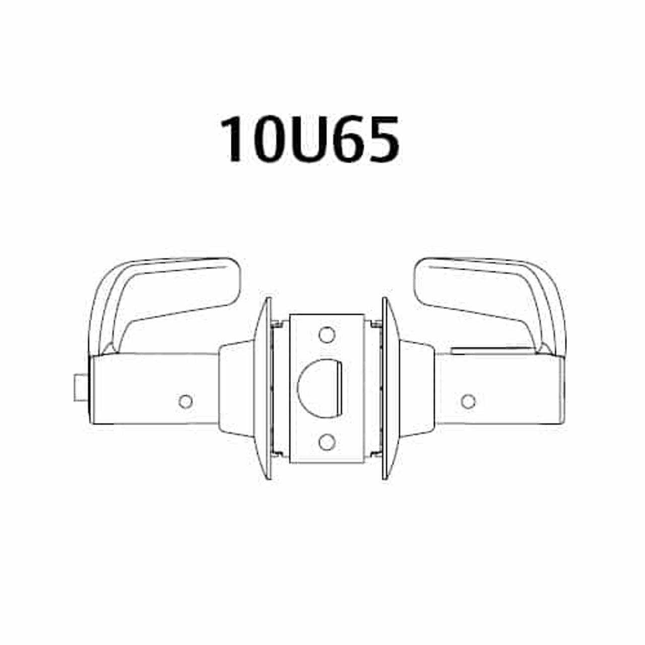 28-10U65-GL-26 Sargent 10 Line Cylindrical Privacy Locks with L Lever Design and G Rose in Bright Chrome