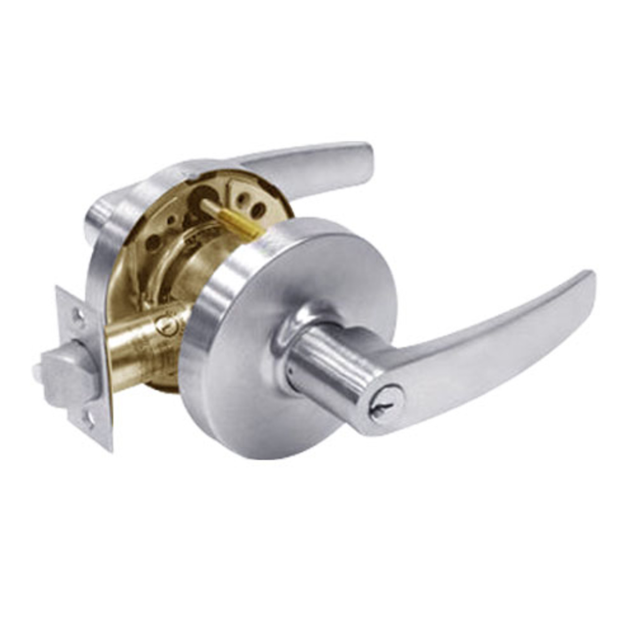 28-10G24-LB-26D Sargent 10 Line Cylindrical Entry Locks with B Lever Design and L Rose in Satin Chrome