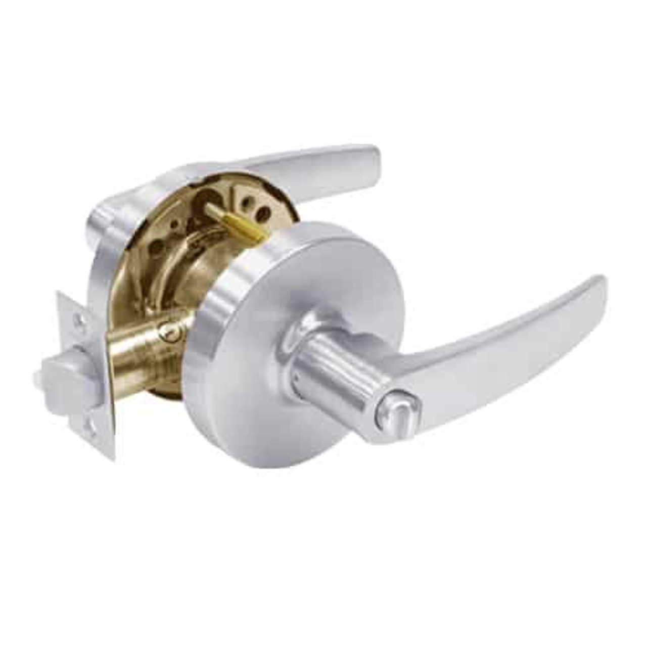 28-10U68-LB-26 Sargent 10 Line Cylindrical Hospital Privacy Locks with B Lever Design and L Rose in Bright Chrome