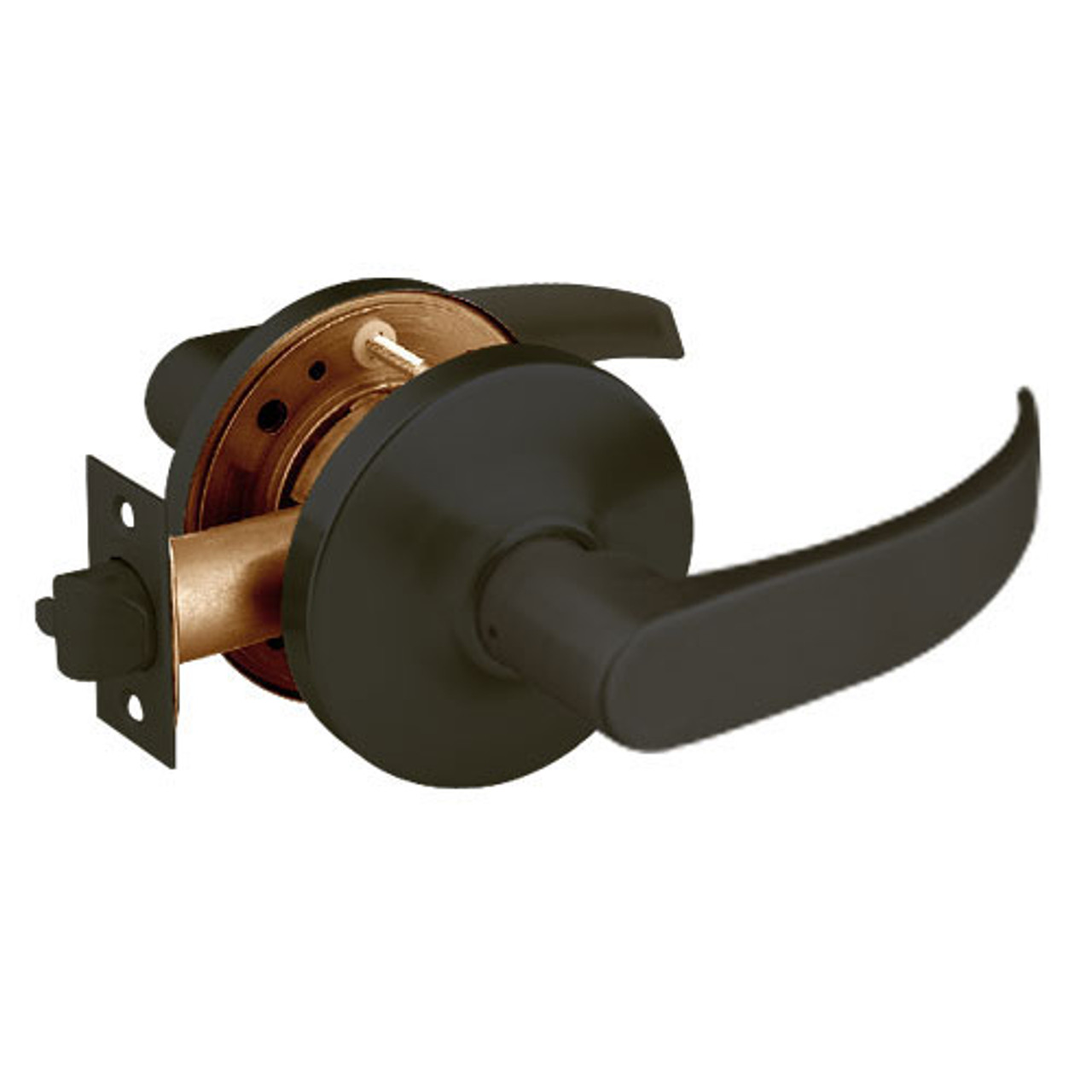 28-10G13-GP-10B Sargent 10 Line Cylindrical Exit Locks with P Lever Design and G Rose in Oxidized Dull Bronze