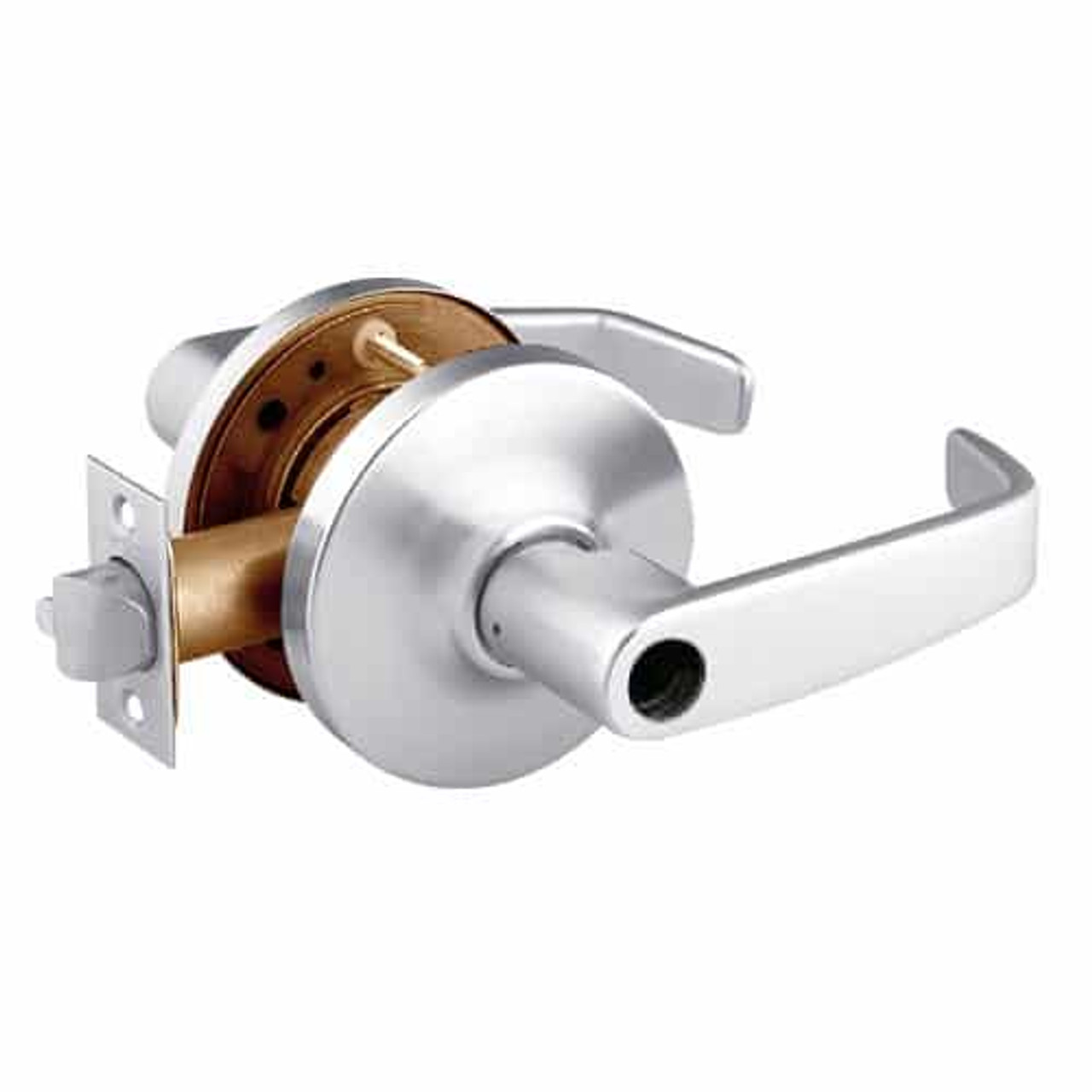 28LC-10G05-GL-26 Sargent 10 Line Cylindrical Entry/Office Locks with L Lever Design and G Rose Less Cylinder in Bright Chrome