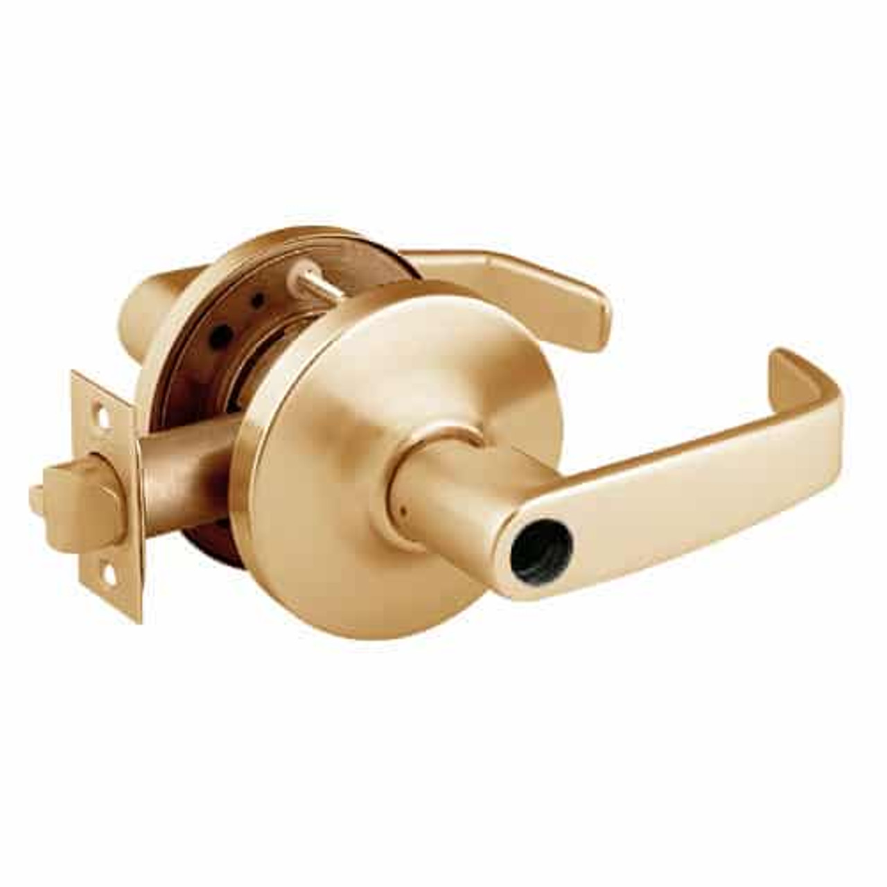 28LC-10G16-GL-10 Sargent 10 Line Cylindrical Classroom Locks with L Lever Design and G Rose Less Cylinder in Dull Bronze
