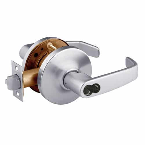 2870-10G05-GL-26D Sargent 10 Line Cylindrical Entry/Office Locks with L Lever Design and G Rose Prepped for SFIC in Satin Chrome