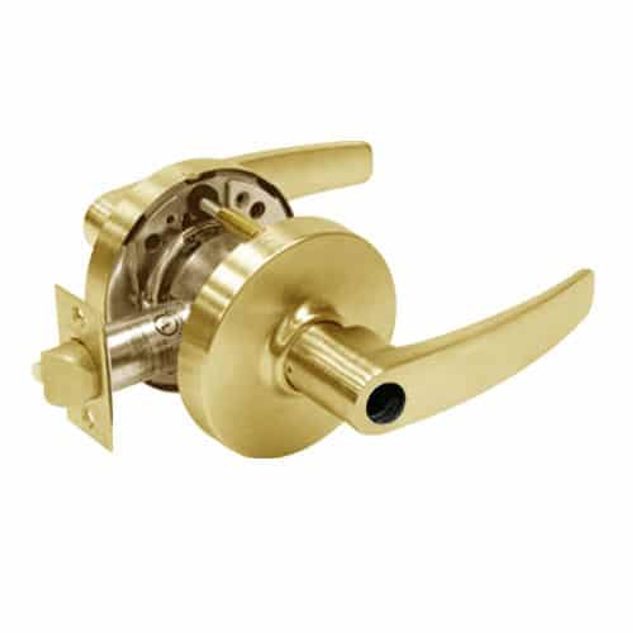 28LC-10G37-LB-03 Sargent 10 Line Cylindrical Classroom Locks with B Lever Design and L Rose Less Cylinder in Bright Brass