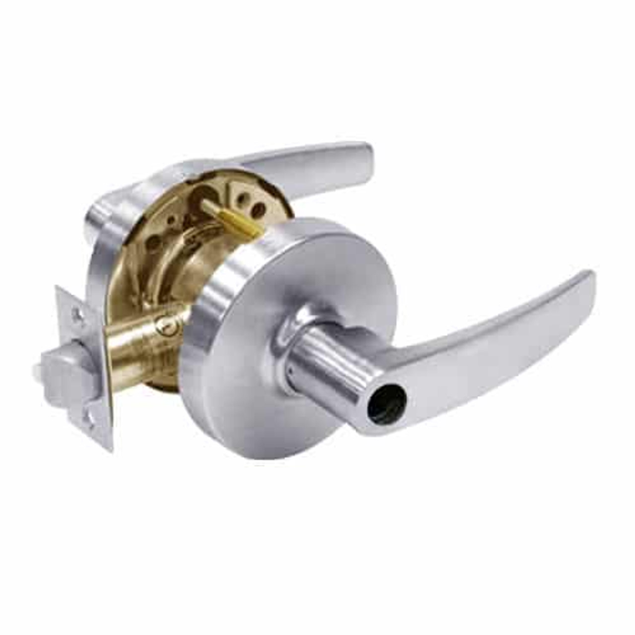 28LC-10G17-LB-26D Sargent 10 Line Cylindrical Institutional Locks with B Lever Design and L Rose Less Cylinder in Satin Chrome