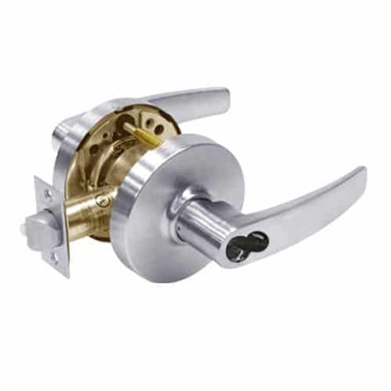 2860-10G04-LB-26D Sargent 10 Line Cylindrical Storeroom/Closet Locks with B Lever Design and L Rose Prepped for LFIC in Satin Chrome