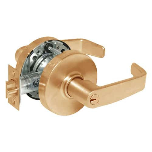 28-10G30-LL-10 Sargent 10 Line Cylindrical Communicating Locks with L Lever Design and L Rose in Satin Bronze