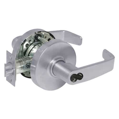 2870-10G05-LL-26D Sargent 10 Line Cylindrical Entry/Office Locks with L Lever Design and L Rose Prepped for SFIC in Satin Chrome