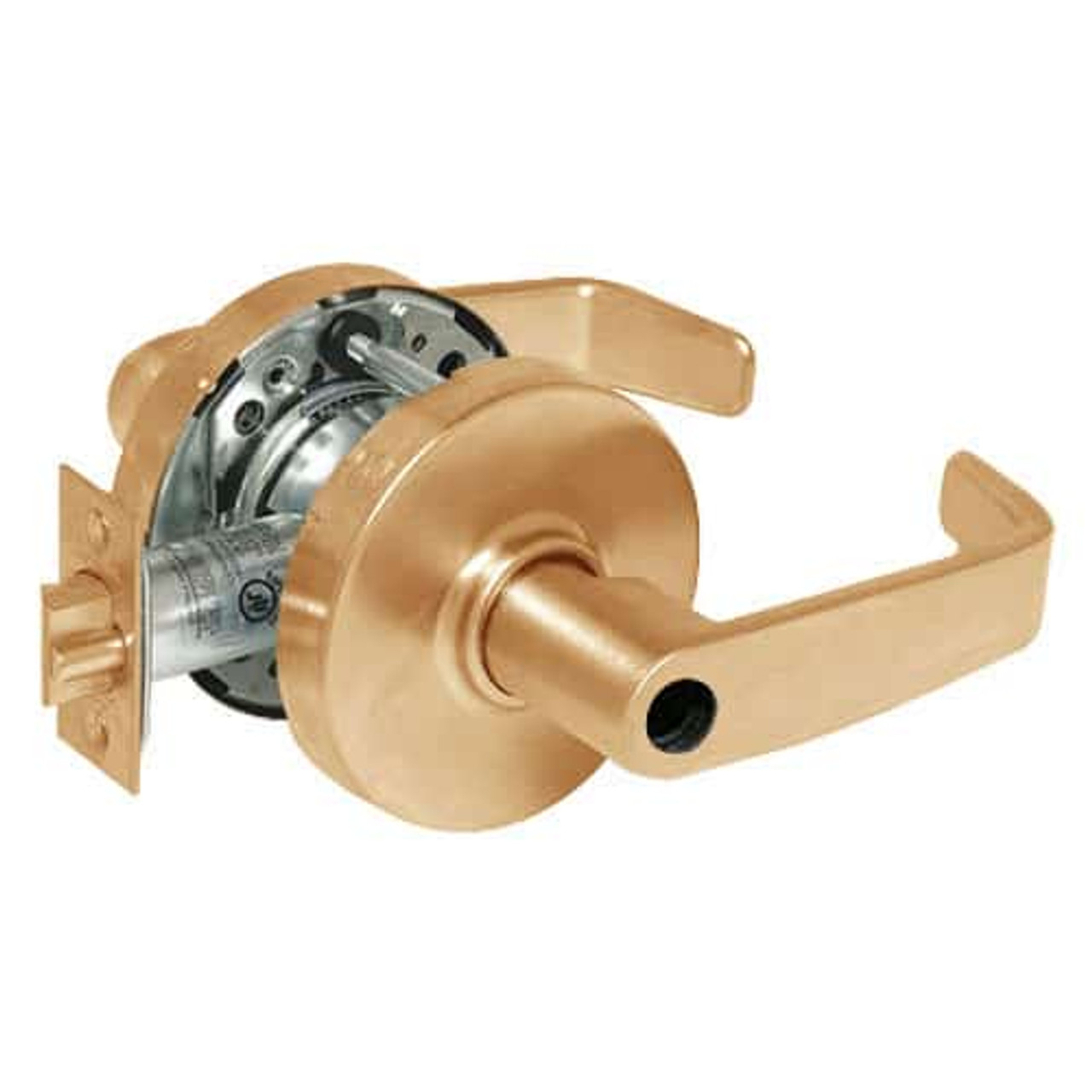 28LC-10G54-LL-10 Sargent 10 Line Cylindrical Dormitory Locks with L Lever Design and L Rose Less Cylinder in Dull Bronze