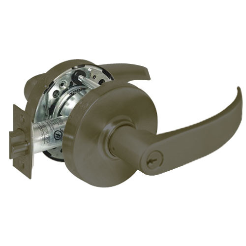 28-10G17-LP-10B Sargent 10 Line Cylindrical Institutional Locks with P Lever Design and L Rose in Oxidized Dull Bronze