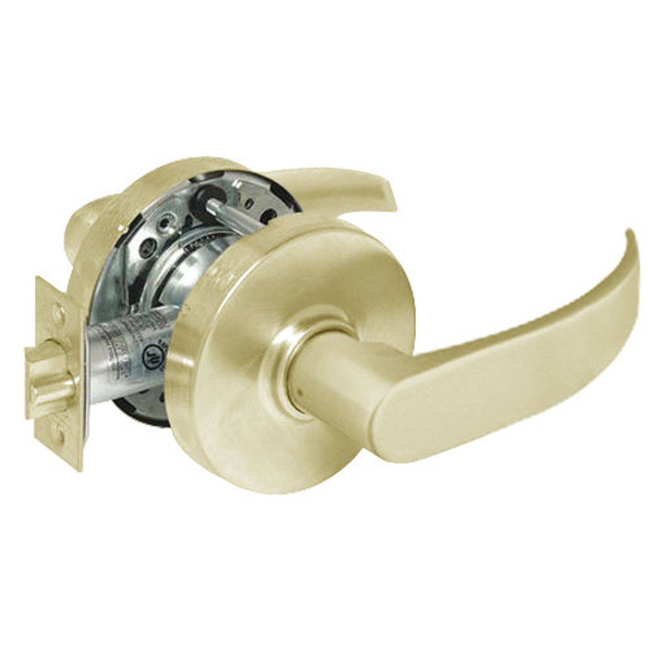 28-10U65-LP-04 Sargent 10 Line Cylindrical Privacy Locks with P Lever Design and L Rose in Satin Brass