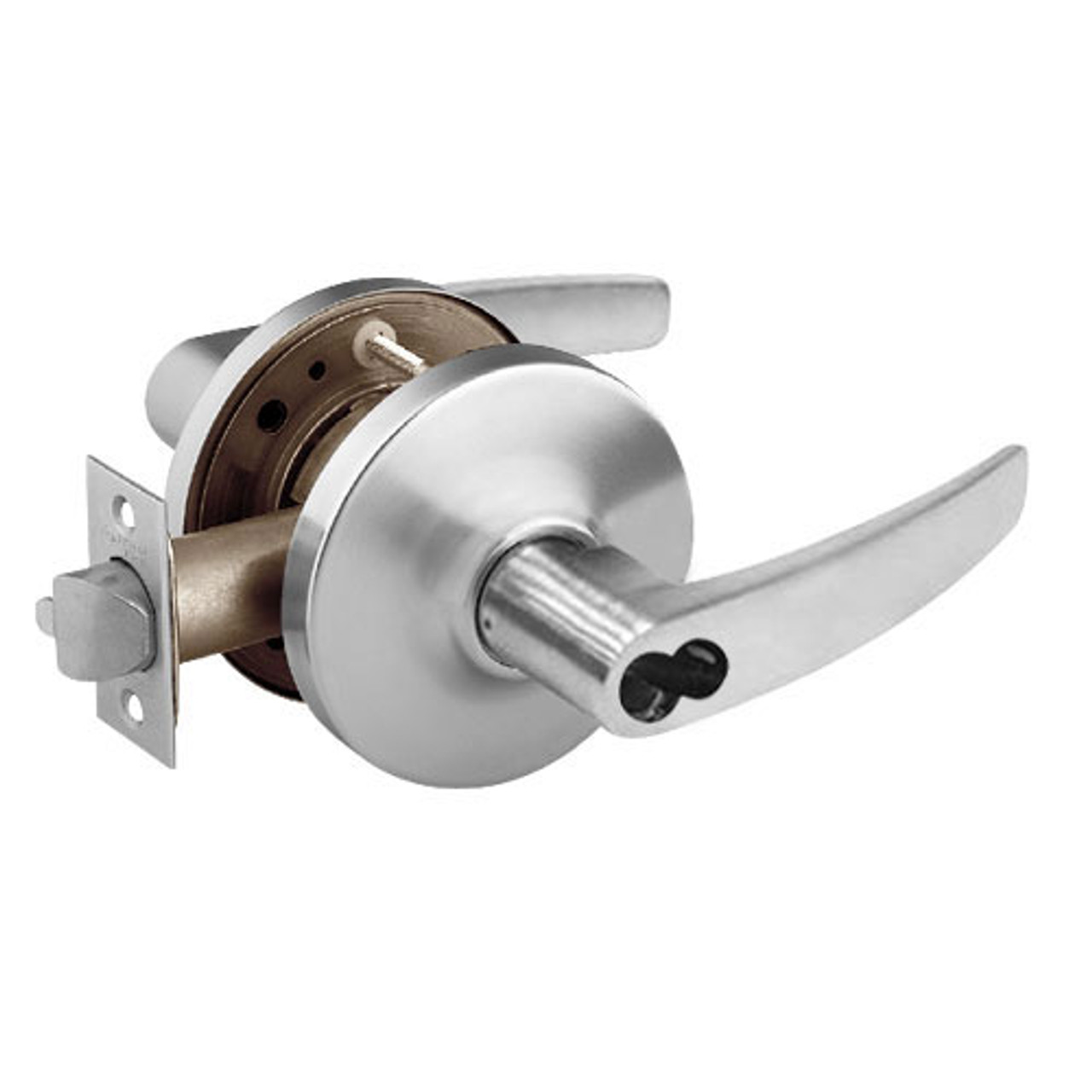 2860-10G16-GB-26D Sargent 10 Line Cylindrical Classroom Locks with B Lever Design and G Rose Prepped for LFIC in Satin Chrome