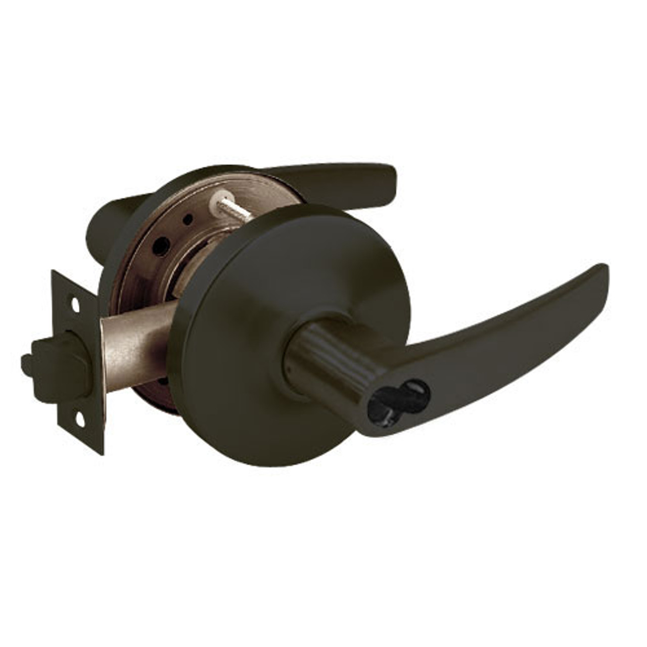 2870-10G37-GB-10B Sargent 10 Line Cylindrical Classroom Locks with B Lever Design and G Rose Prepped for SFIC in Oxidized Dull Bronze