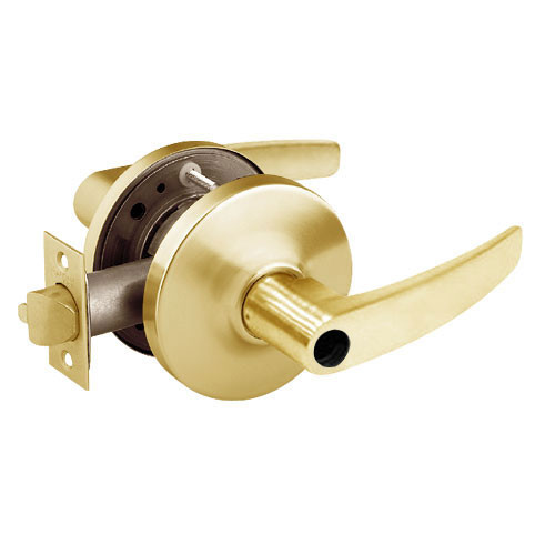 28LC-10G05-GB-03 Sargent 10 Line Cylindrical Entry/Office Locks with B Lever Design and G Rose Less Cylinder in Bright Brass