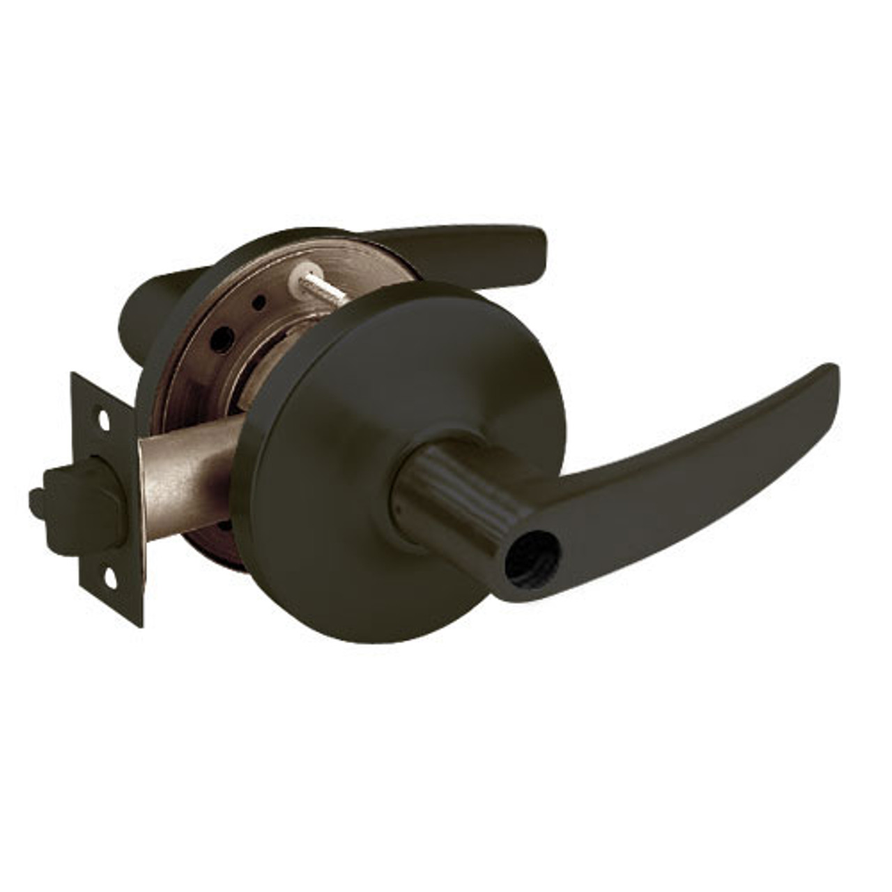 28LC-10G54-GB-10B Sargent 10 Line Cylindrical Dormitory Locks with B Lever Design and G Rose Less Cylinder in Oxidized Dull Bronze