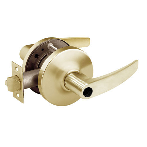 28LC-10G16-GB-04 Sargent 10 Line Cylindrical Classroom Locks with B Lever Design and G Rose Less Cylinder in Satin Brass