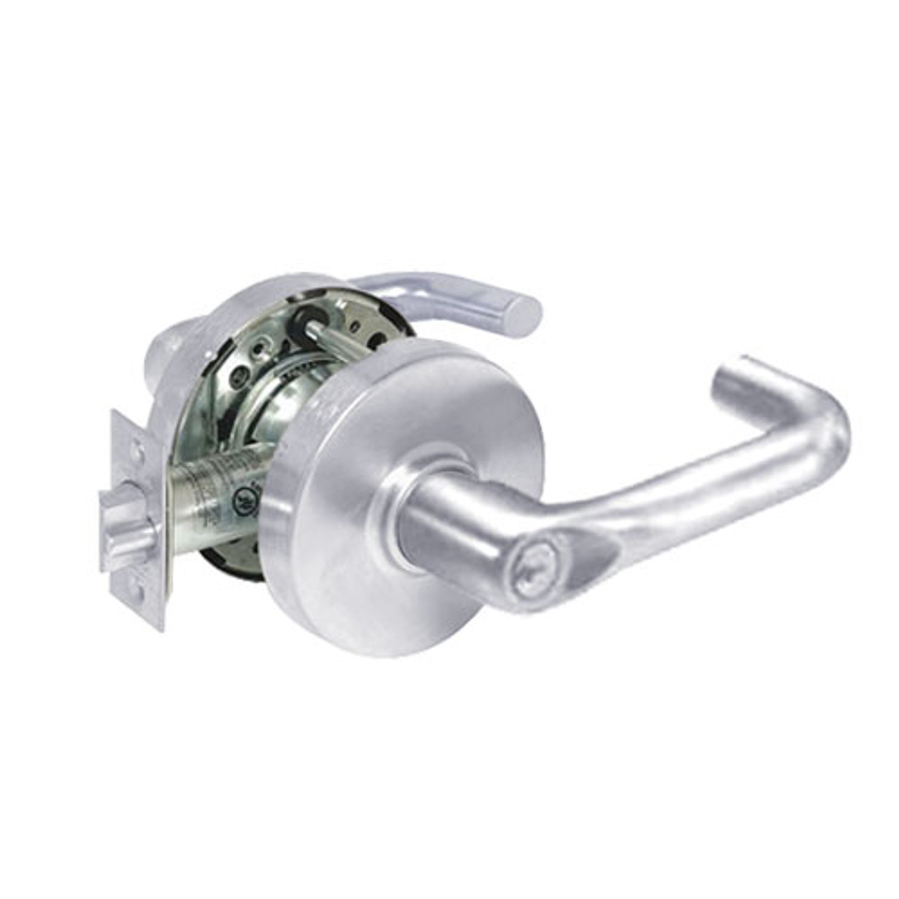 28-10G26-LJ-26 Sargent 10 Line Cylindrical Storeroom Locks with J Lever Design and L Rose in Bright Chrome