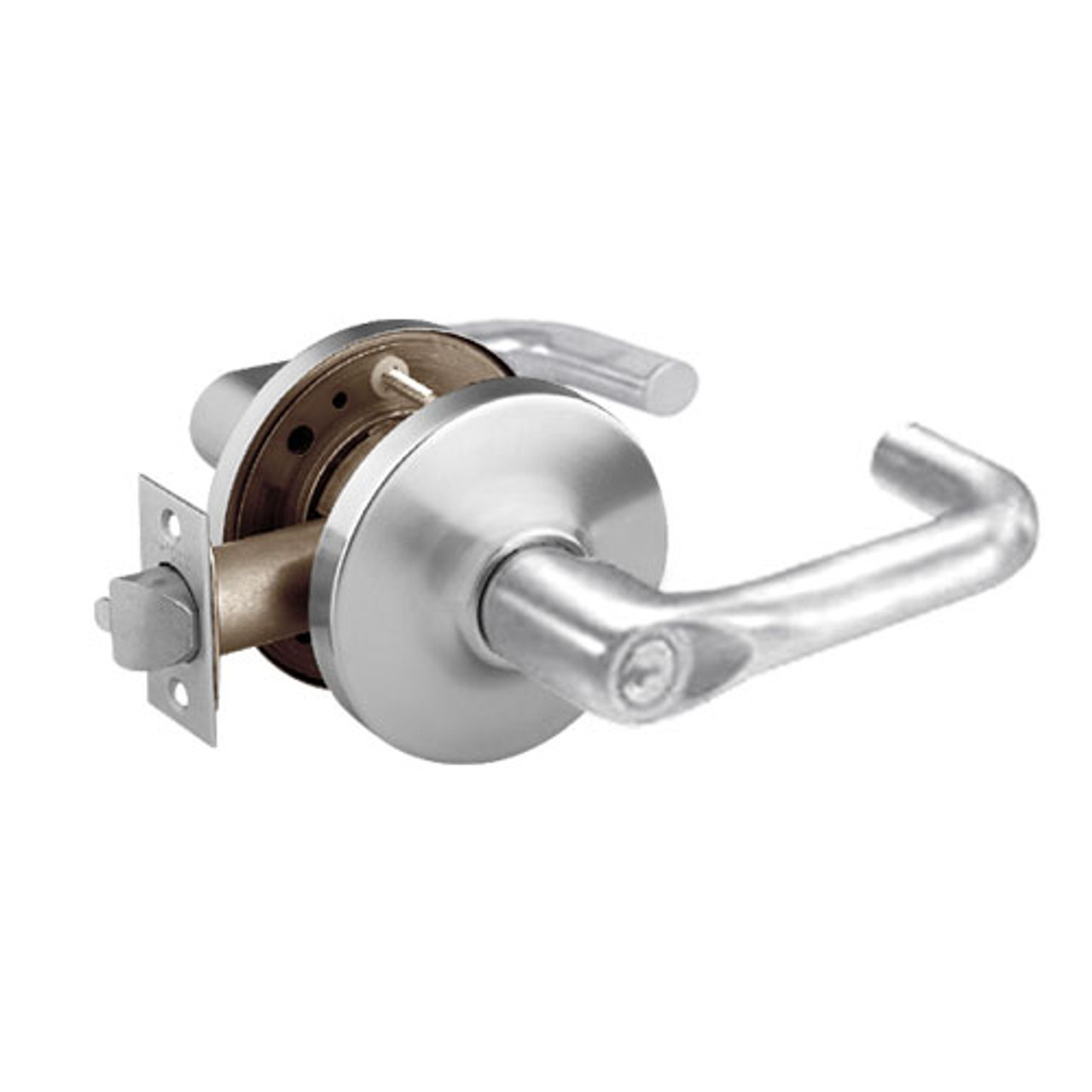 28-10G16-GJ-26D Sargent 10 Line Cylindrical Classroom Locks with J Lever Design and G Rose in Satin Chrome