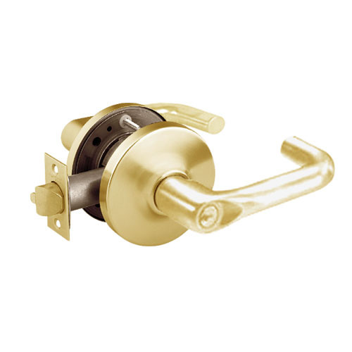 28-10G16-GJ-03 Sargent 10 Line Cylindrical Classroom Locks with J Lever Design and G Rose in Bright Brass