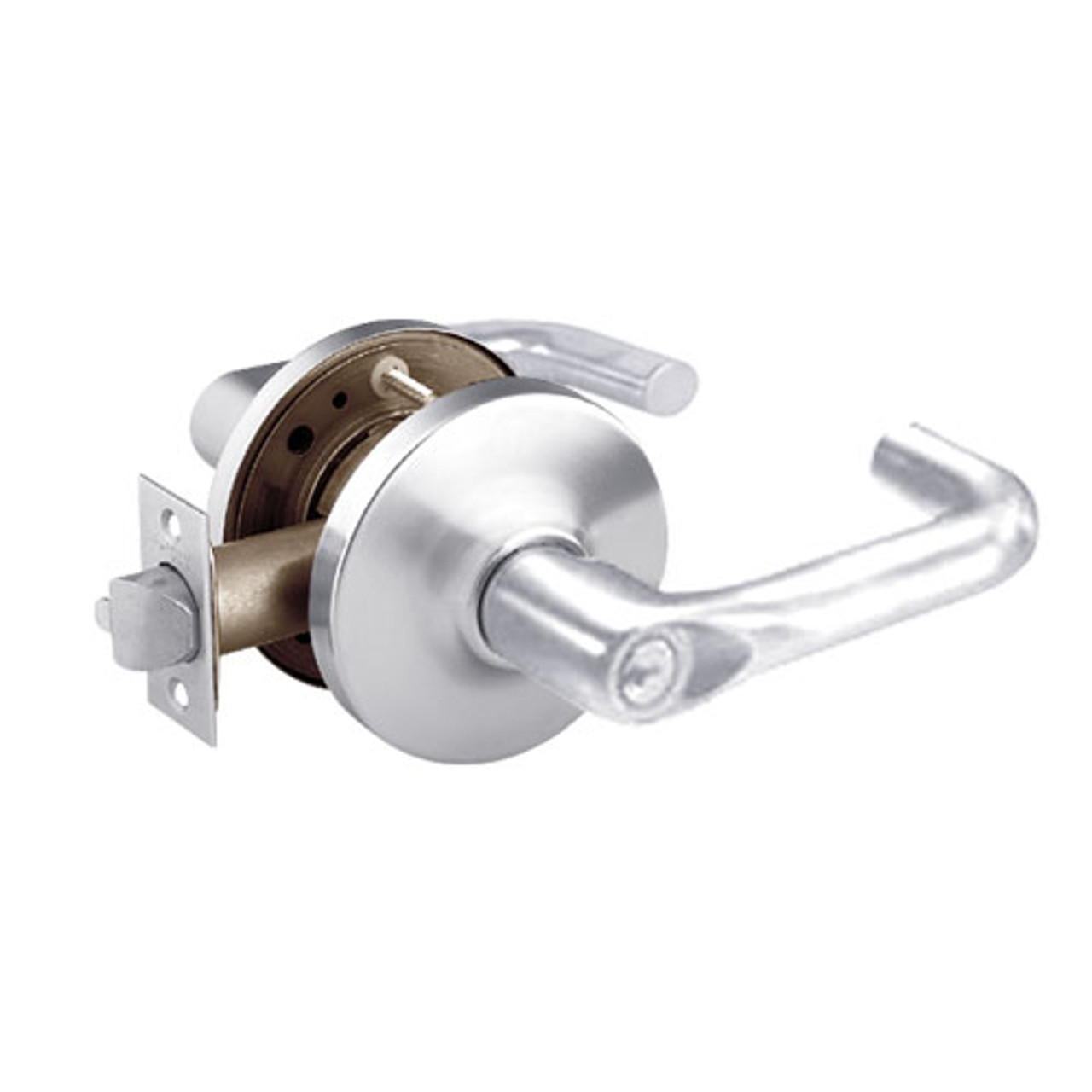 28-10G38-GJ-26 Sargent 10 Line Cylindrical Classroom Locks with J Lever Design and G Rose in Bright Chrome
