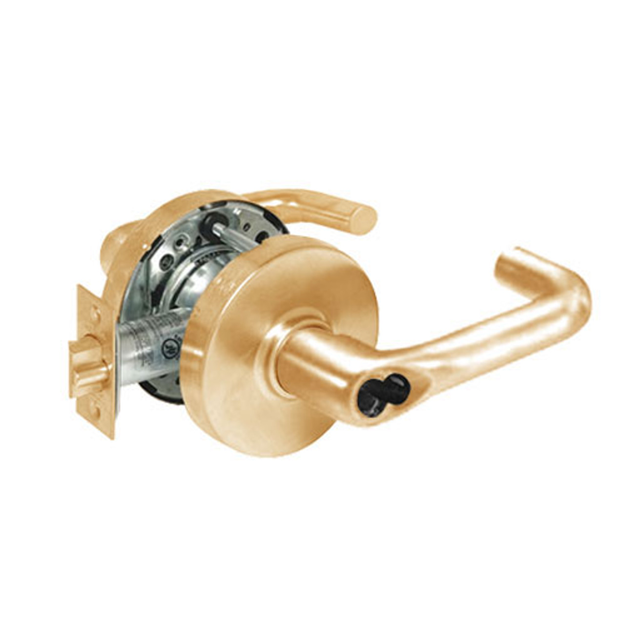 2860-10G37-LJ-10 Sargent 10 Line Cylindrical Classroom Locks with J Lever Design and L Rose Prepped for LFIC in Dull Bronze