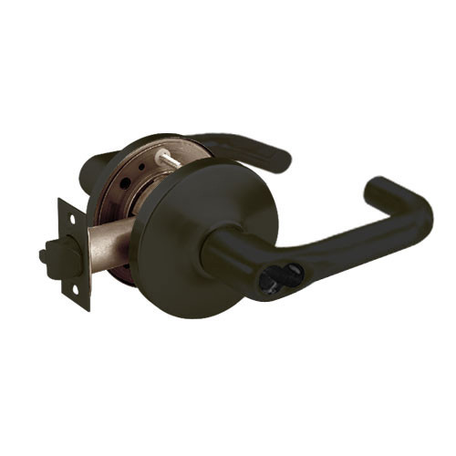 2860-10G37-GJ-10B Sargent 10 Line Cylindrical Classroom Locks with J Lever Design and G Rose Prepped for LFIC in Oxidized Dull Bronze