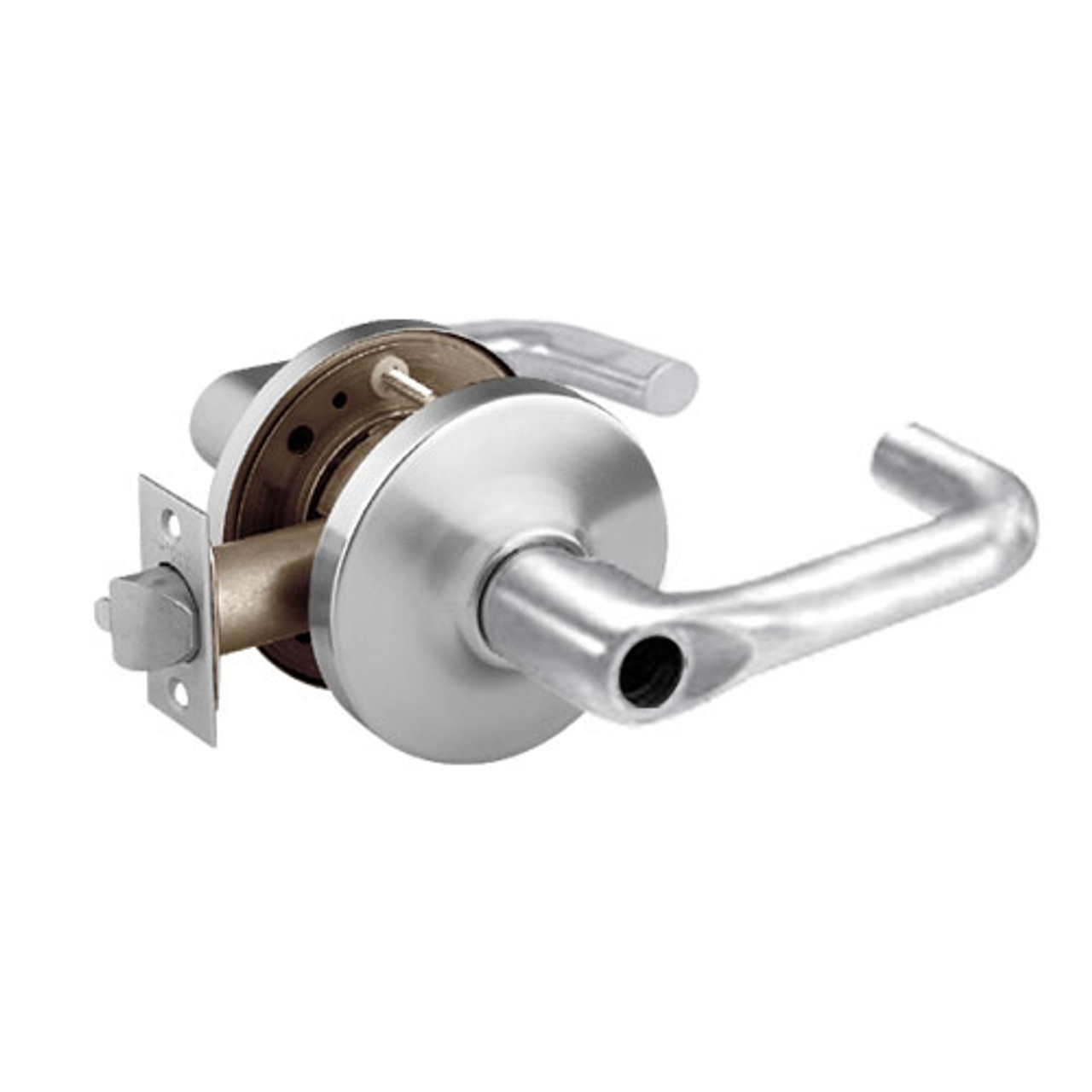 28LC-10G24-GJ-26D Sargent 10 Line Cylindrical Entry Locks with J Lever Design and G Rose Less Cylinder in Satin Chrome