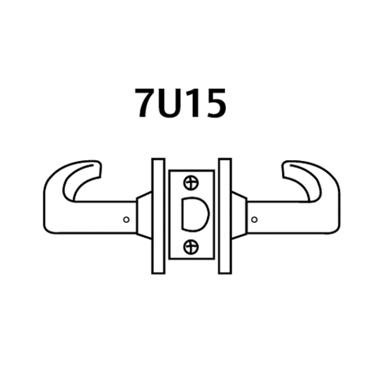 28-7U15-LL-04 Sargent 7 Line Cylindrical Passage Locks with L Lever Design and L Rose in Satin Brass