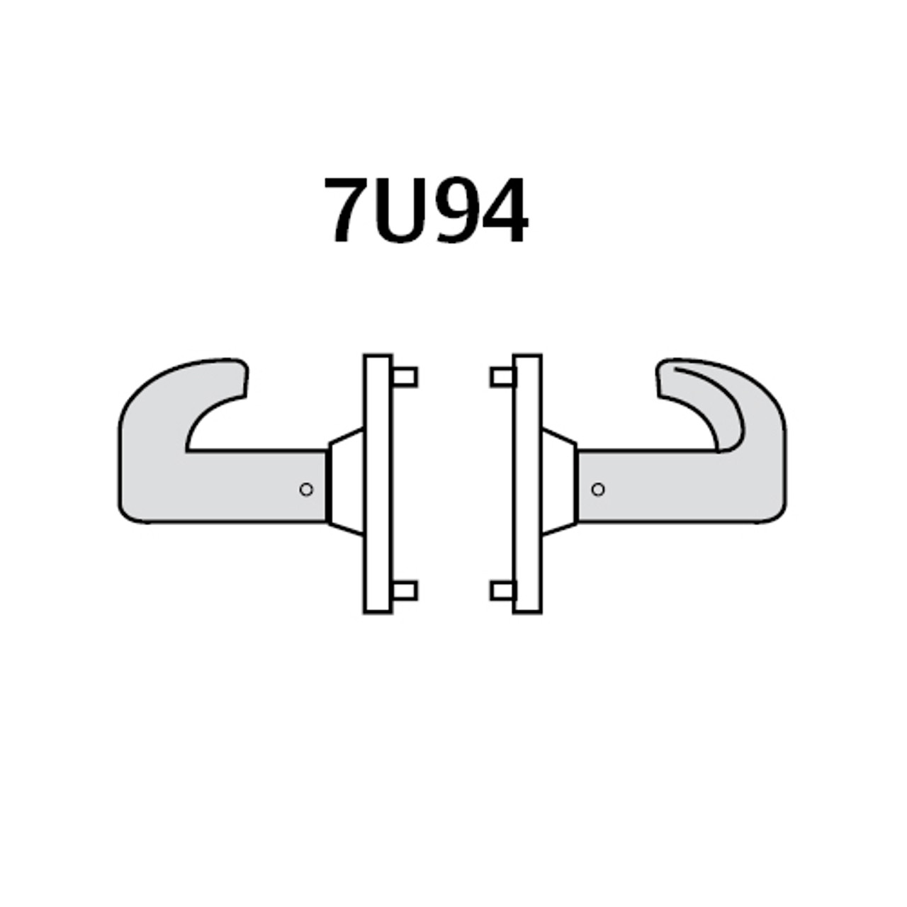 28-7U94-LL-10 Sargent 7 Line Cylindrical Double Lever Pull with L Lever Design and L Rose in Dull Bronze