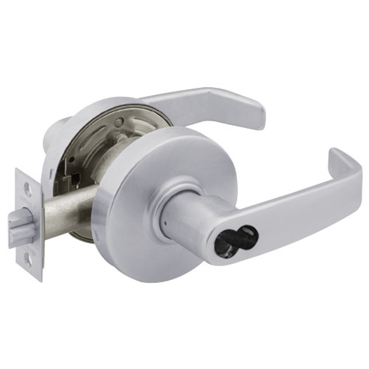 2870-7G37-LL-26D Sargent 7 Line Cylindrical Classroom Locks with L Lever Design and L Rose Prepped for SFIC in Satin Chrome