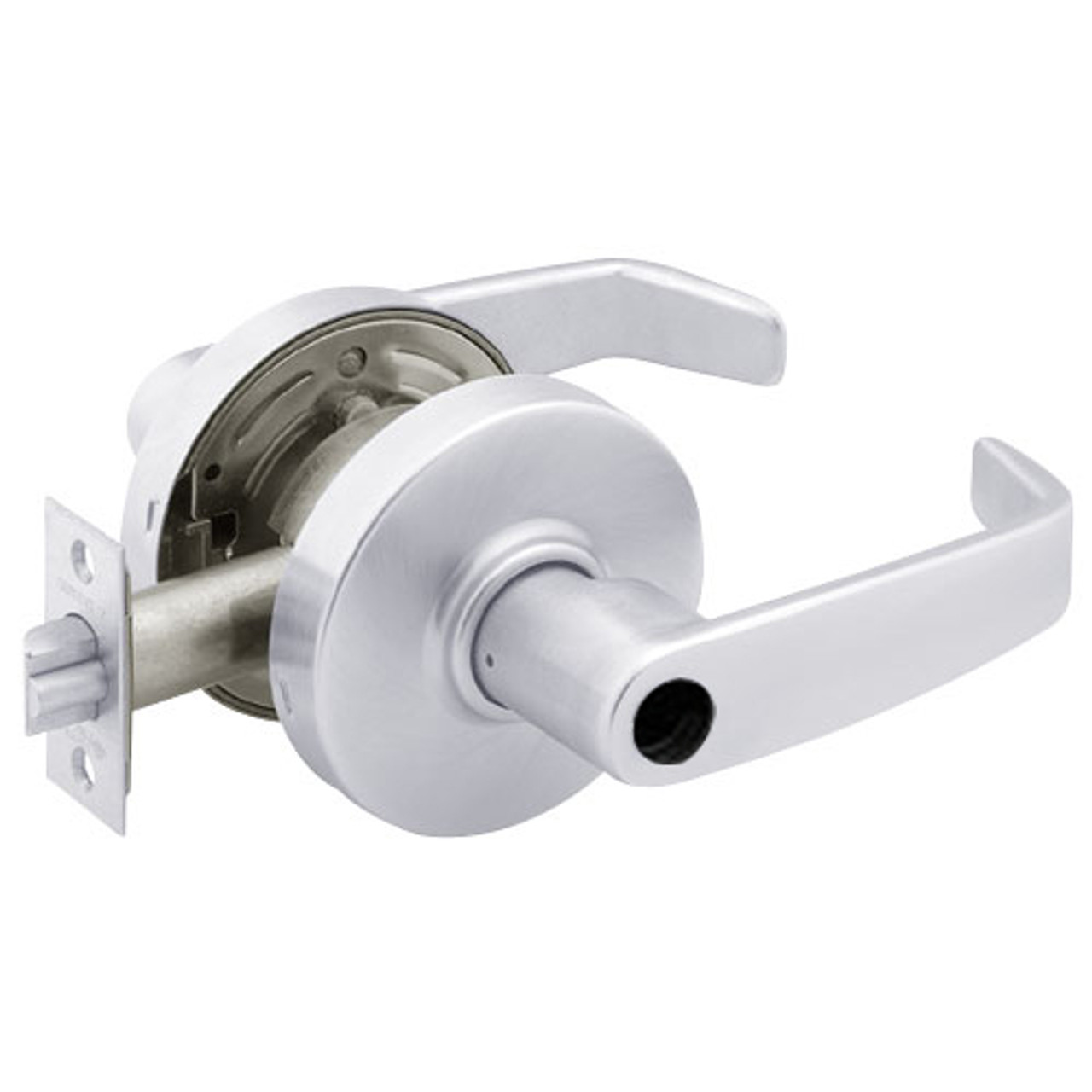 28LC-7G37-LL-26 Sargent 7 Line Cylindrical Classroom Locks with L Lever Design and L Rose Less Cylinder in Bright Chrome