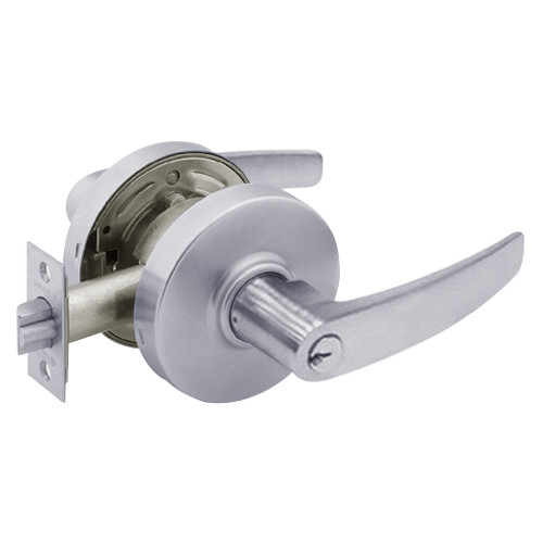 28-7G05-LB-26D Sargent 7 Line Cylindrical Entrance/Office Locks with B Lever Design and L Rose in Satin Chrome