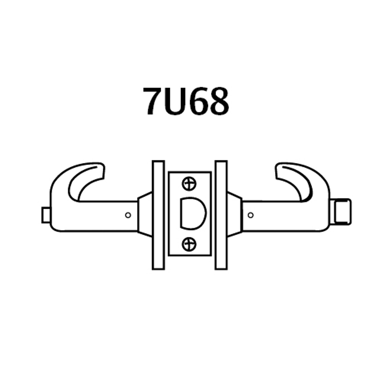 28-7U68-LB-10B Sargent 7 Line Cylindrical Hospital/Privacy Locks with B Lever Design and L Rose in Oxidized Dull Bronze