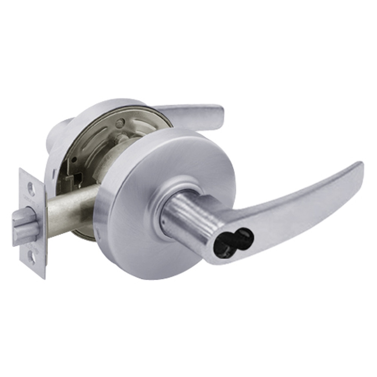 2870-7G37-LB-26D Sargent 7 Line Cylindrical Classroom Locks with B Lever Design and L Rose Prepped for SFIC in Satin Chrome