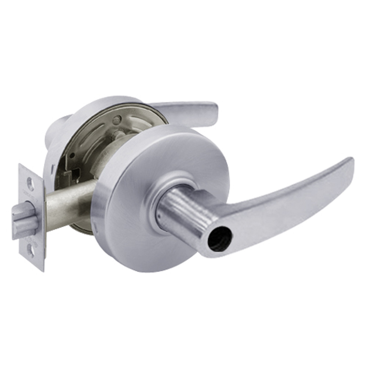 28LC-7G04-LB-26D Sargent 7 Line Cylindrical Storeroom/Closet Locks with B Lever Design and L Rose Less Cylinder in Satin Chrome