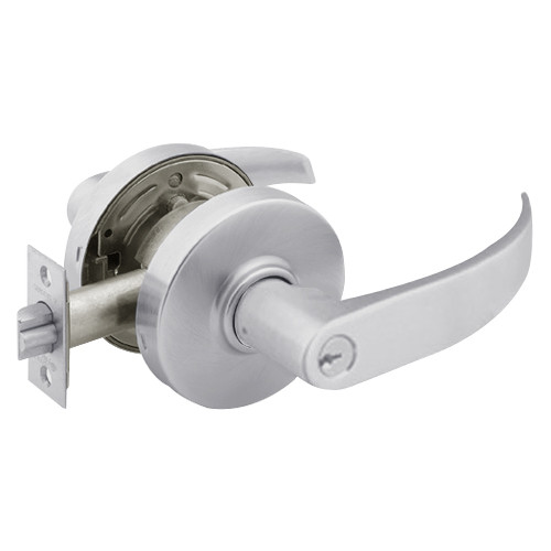28-7G04-LP-26D Sargent 7 Line Cylindrical Storeroom/Closet Locks with P Lever Design and L Rose in Satin Chrome
