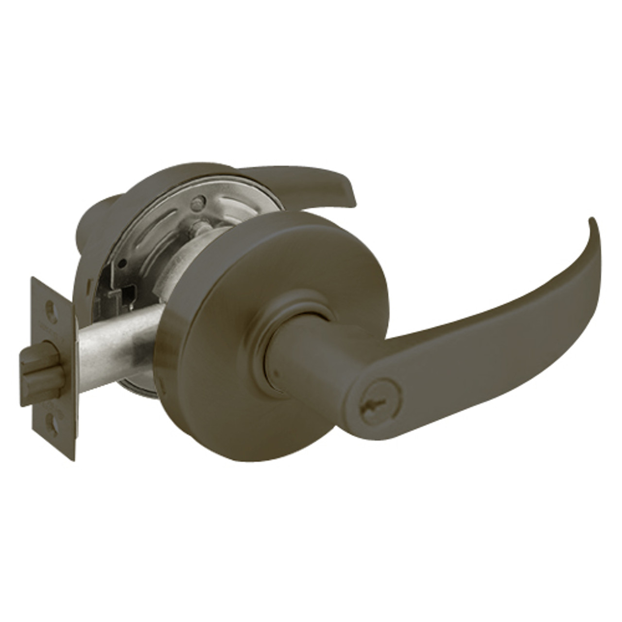 28-7G04-LP-10B Sargent 7 Line Cylindrical Storeroom/Closet Locks with P Lever Design and L Rose in Oxidized Dull Bronze