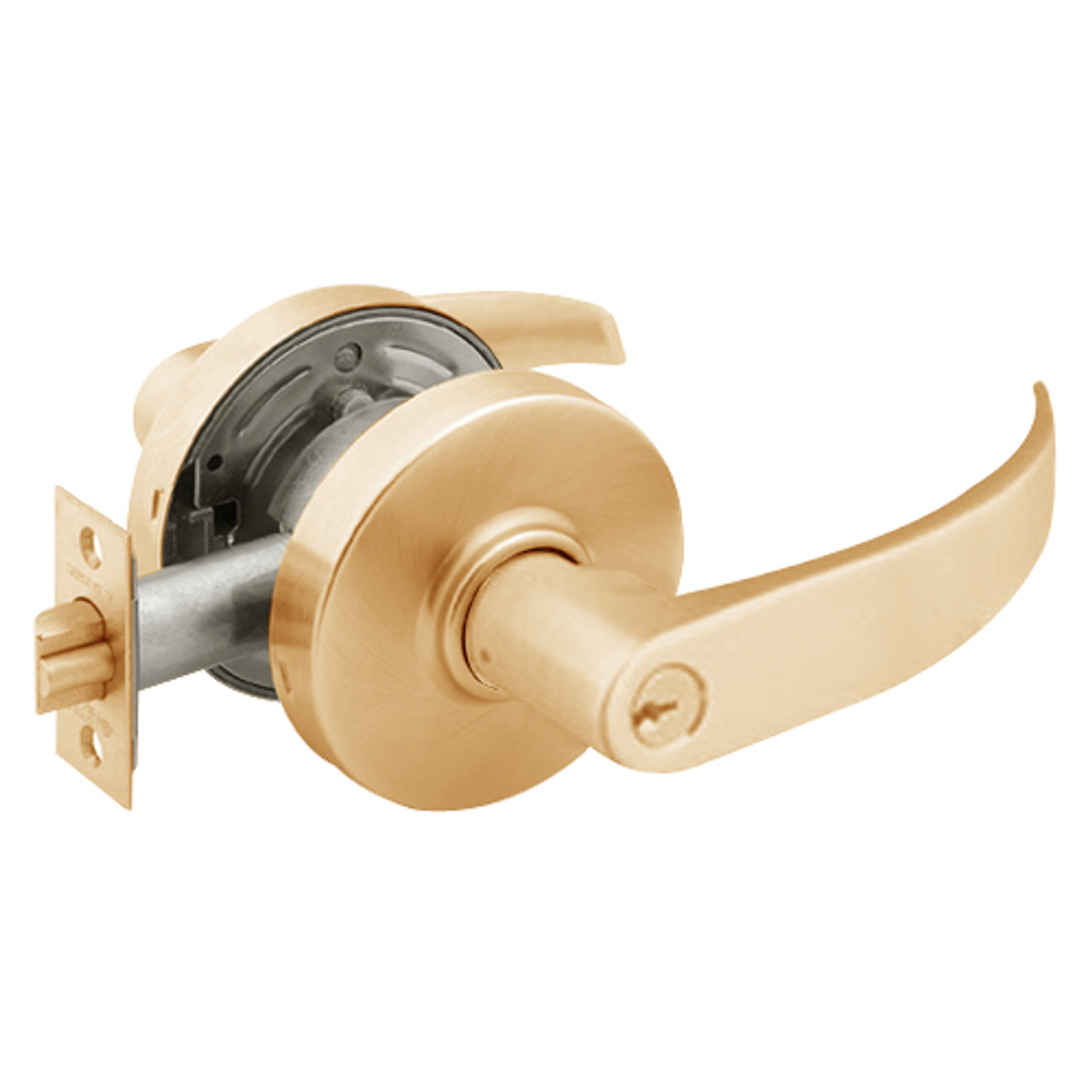 28-7G37-LP-10 Sargent 7 Line Cylindrical Classroom Locks with P Lever Design and L Rose in Dull Bronze