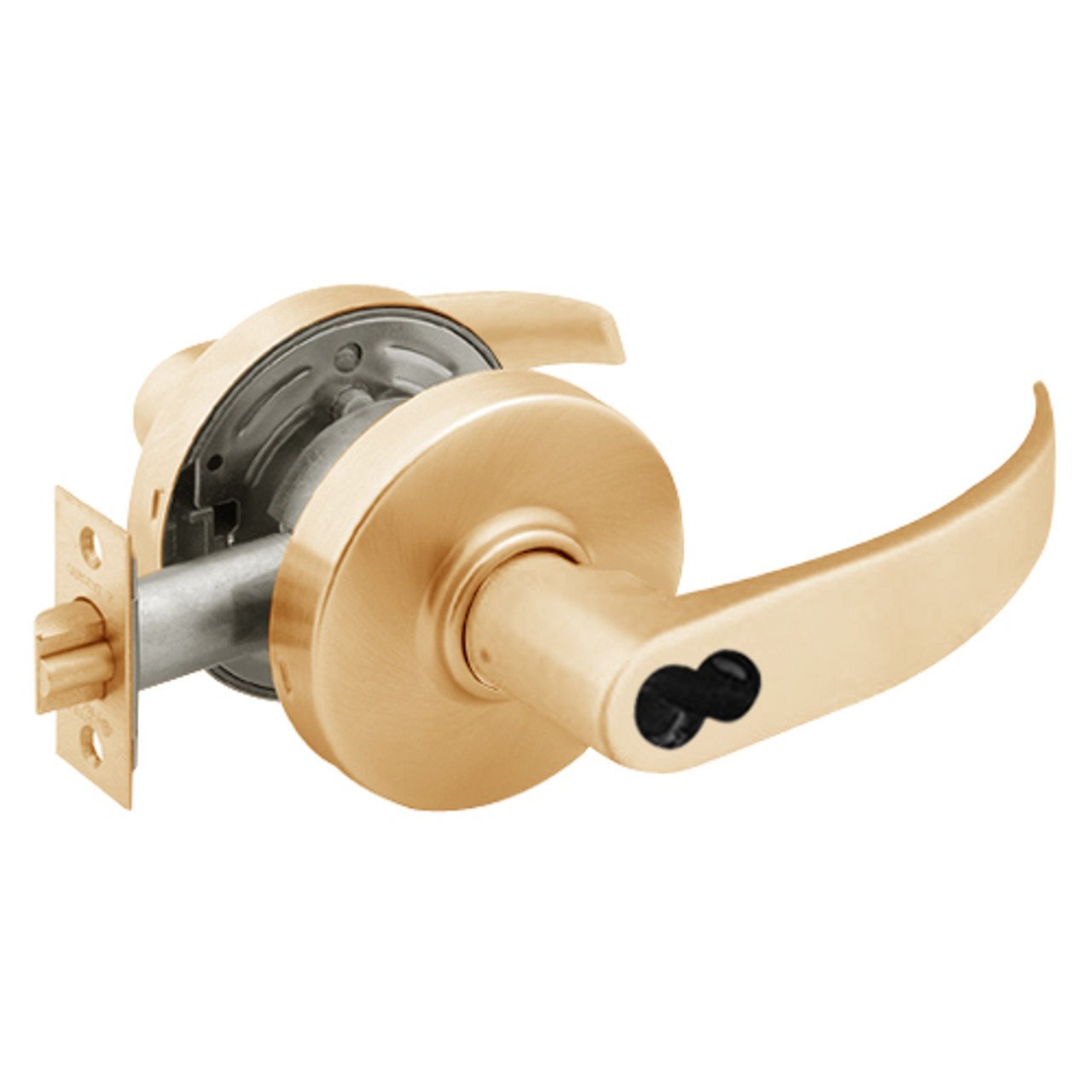 2860-7G37-LP-10 Sargent 7 Line Cylindrical Classroom Locks with P Lever Design and L Rose Prepped for LFIC in Dull Bronze