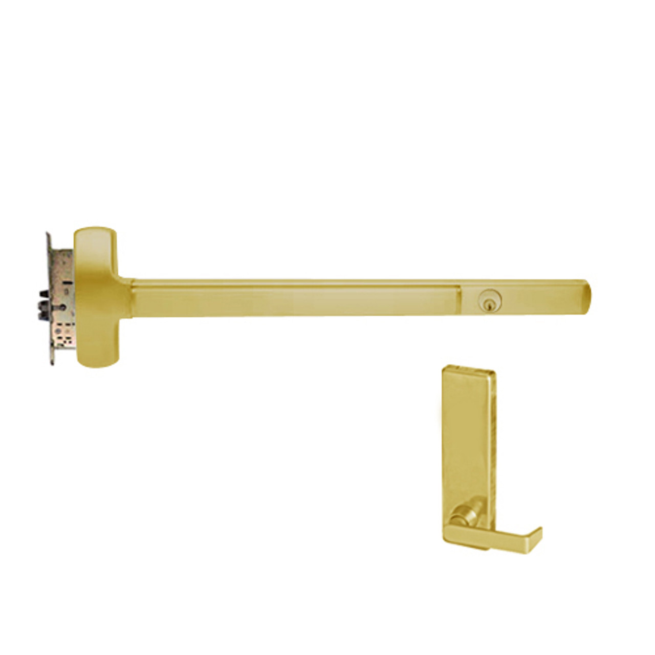 CD25-M-L-BE-DANE-US3-4-RHR Falcon Exit Device in Polished Brass