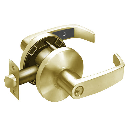 28-65G37-KL-04 Sargent 6500 Series Cylindrical Classroom Locks with L Lever Design and K Rose in Satin Brass